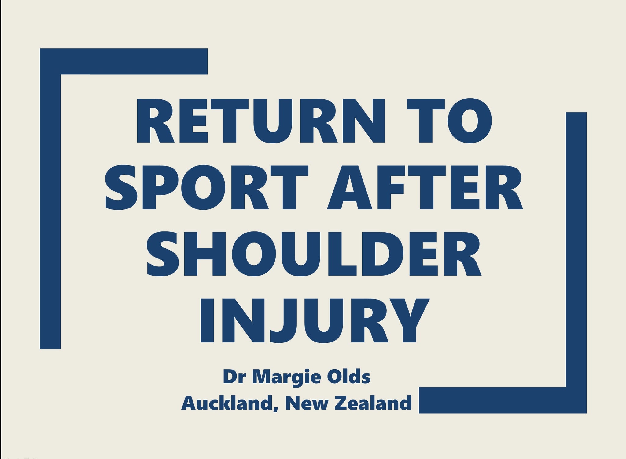 Return to Sport after Shoulder Injury: An Introduction