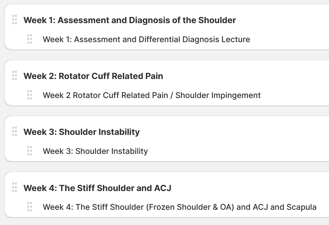 Simple Shoulder Solutions: A 4 week online shoulder course